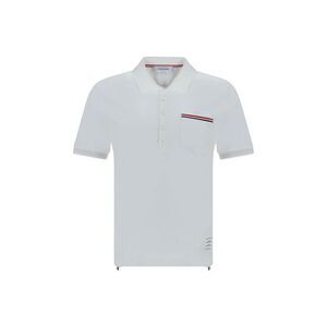Thom Browne White Cotton Polo Men's Shirt
